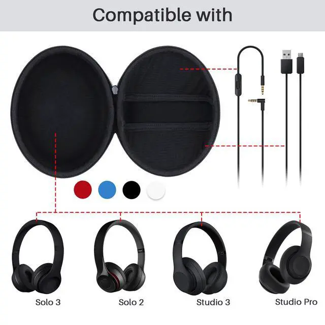Alt view image 3 of 7 - Case Compatible with Beats Studio Pro/Solo 4 Over-Ear Headphones | Lightweight & Carry, Dustproof Storage, Travel Friendly, Portable for Daily Use, Black Case