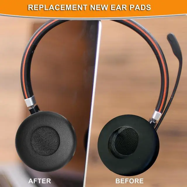 Alt view image 5 of 7 - Earpads for Jabra Evolve 65 40 30 20 Headset (Black) | Also for Jabra Evolve 65UC / 65MS / 40UC / 40MS / 30US / 30II / 20SE / 20UC / 20MS Headset, All-Day Comfort Design