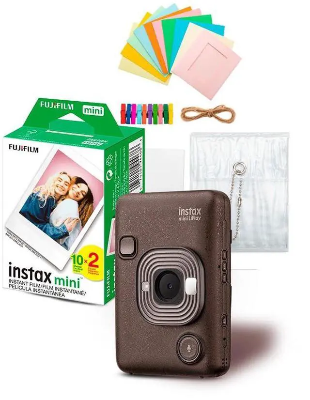 Main image of INSTAX MINI LIPLAY C Bronze VN EX D US Bundle | Film (20exp), Accessory Kit, (3 items)