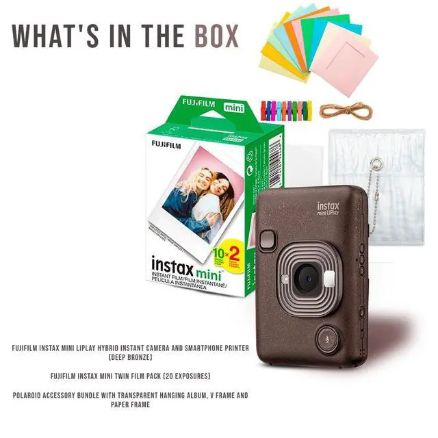 Alt view image 7 of 7 - INSTAX MINI LIPLAY C Bronze VN EX D US Bundle | Film (20exp), Accessory Kit, (3 items)