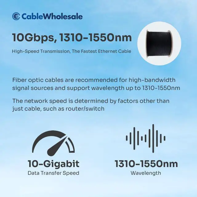 Alt view image 3 of 7 - 2 Strand Indoor/Outdoor Fiber Optic Cable, OS2 9/125 Singlemode, Corning, Black, Riser Rated, Spool, 2000 Foot