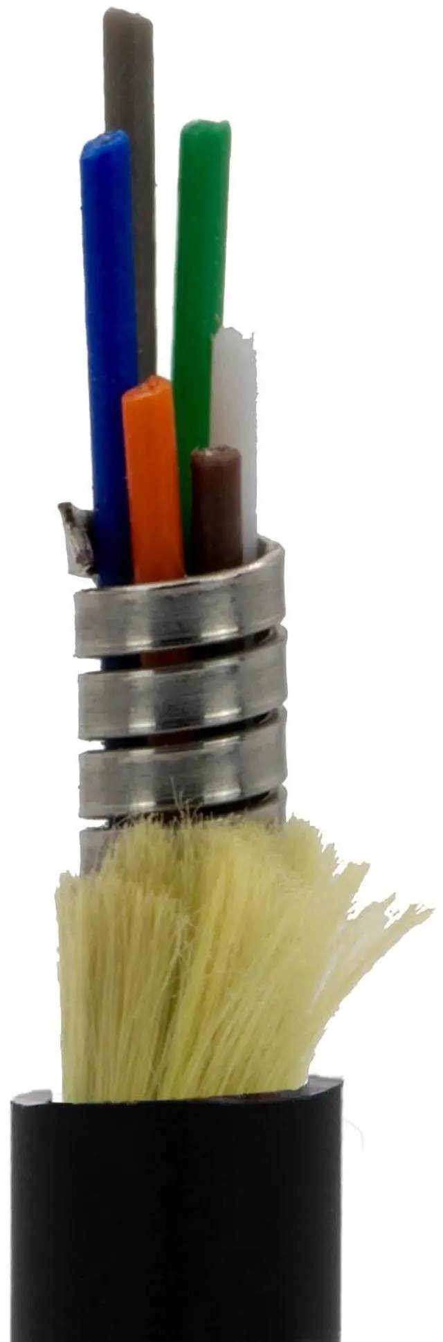 Alt view image 3 of 4 - 6 Strand Fiber Optic Cable Spool Singlemode(OS2), Black, 500ft | 9/125, Indoor/Outdoor, Riser Rated, Corning SMF-28, Spiral Steel Armor