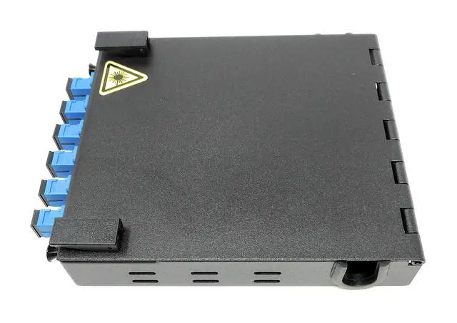 Alt view image 2 of 5 - Wall Mount Fiber Enclosure with Spool and Loaded 6 Port SC-UPC Singlemode Simplex LGX Panel