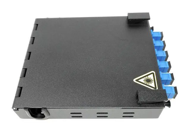 Alt view image 3 of 5 - Wall Mount Fiber Enclosure with Spool and Loaded 6 Port SC-UPC Singlemode Simplex LGX Panel
