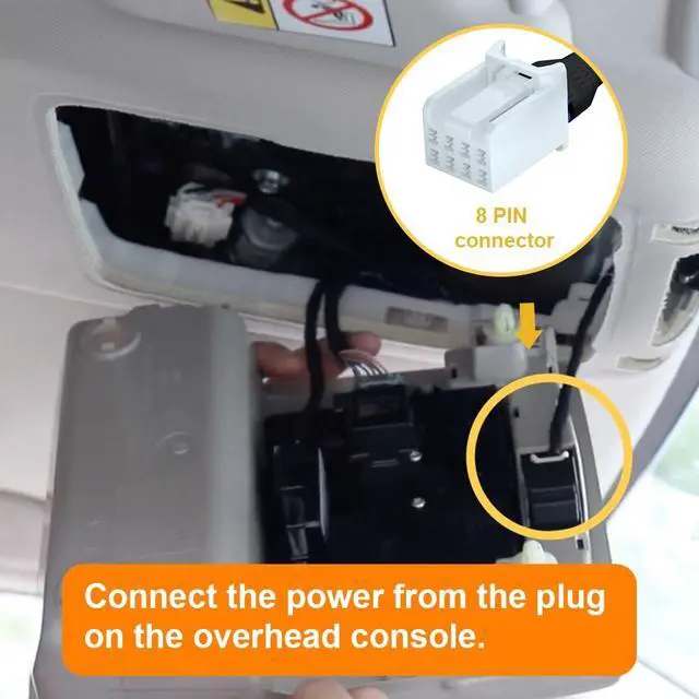 Alt view image 2 of 7 - Power Adapter (8-Pin) for Honda, Connects to Overhead Console, LED Display USB Power Source, Easy to Install, 5V 12V Output, for Dash Cam, Radar, D3-030