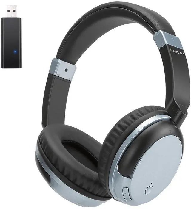 Main image of Bluetooth Headphones for TV & PC with USB Transmitter, 3.5mm (Blue) | Dual-mode wired & wireless over-ear headset. Connect to TV/PC via USB/3.5mm transmitter, or directly to phone