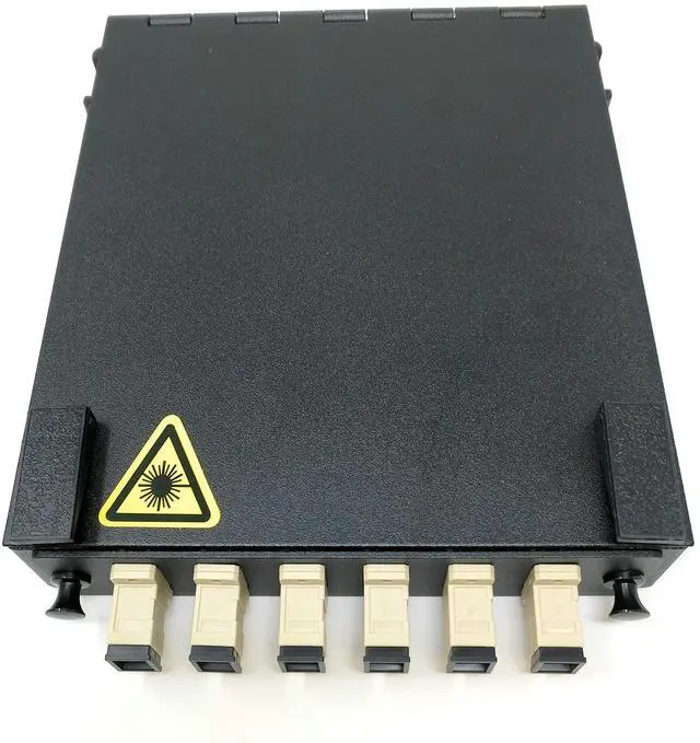 Main image of Wall Mount Fiber Enclosure with Spool and Loaded 6 Port SC-UPC OM1/OM2 Multimode Simplex LGX Panel
