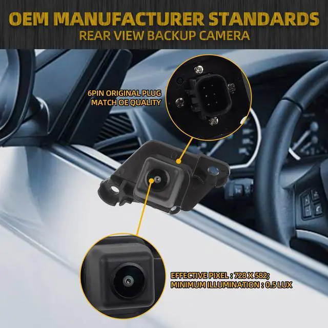Alt view image 4 of 7 - 6Pin Backup Camera Compatible with 2014 2015 Toyota Tacoma | 86790-04021 86790-04020