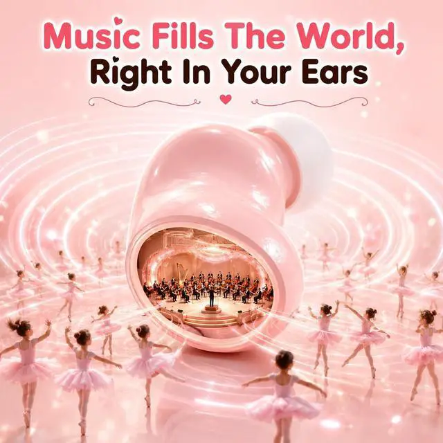 Alt view image 7 of 7 - Kids Earbuds, Wireless Earbuds for Kids 8-12, 85dB Volume Limited, Cute Animal Earbuds, Touch Control, 40H Playtime, Waterproof Kids Headphones with Noise Cancelling for Boys & Girls