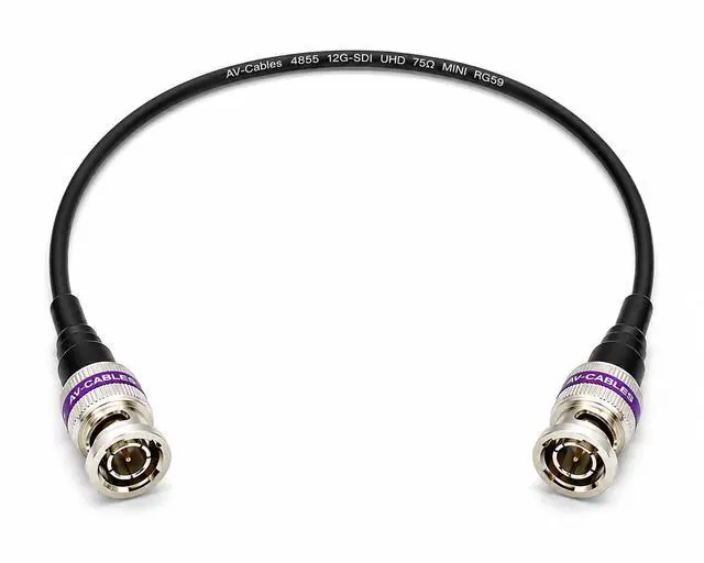 Main image of 12G-SDI BNC to BNC Cable, 4855R,150ft, Black | Premium Mini RG59, 75 Ohm, Supports SD, HD, 3G, 6G & 12G-SDI
