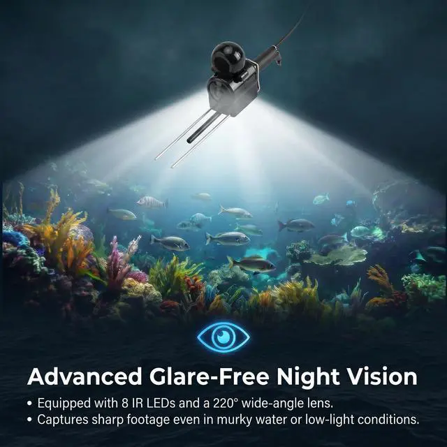 Alt view image 4 of 7 - Fish Finder Underwater 5-Inch IPS Screen Fishing Camera | 1500nit Brightness Long Battery Life 8000mAh USB Charging - IP68 Waterproof 98ft Cable for Ice Fishing Anglers