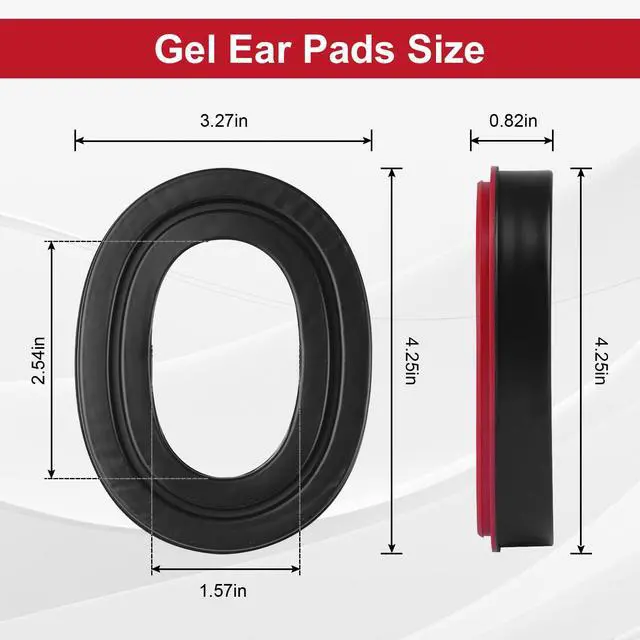 Alt view image 3 of 7 - Gel Ear Pads Compatible with 3M WorkTunes(90543, 90544, 90542, 90541), Replacement Ear Cushion for 3M Peltor X1A-X5A Headsets - with Red Bottom Shell