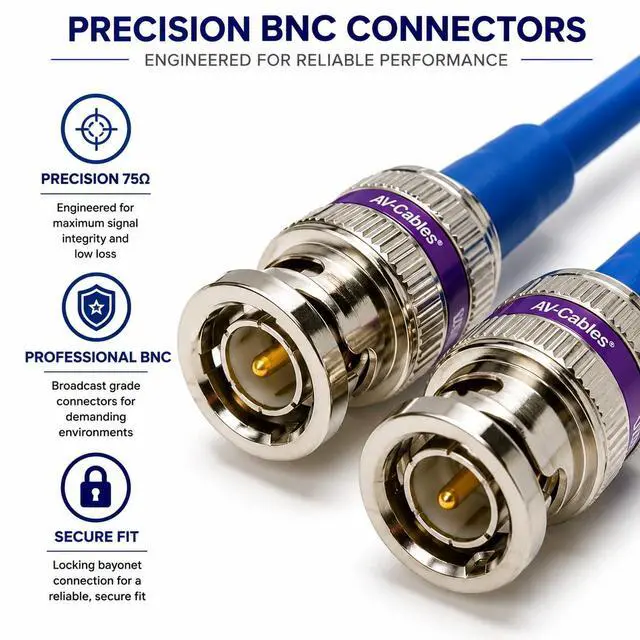 Alt view image 4 of 7 - 12G-SDI BNC to BNC Cable, 4855R,150ft, Black | Premium Mini RG59, 75 Ohm, Supports SD, HD, 3G, 6G & 12G-SDI