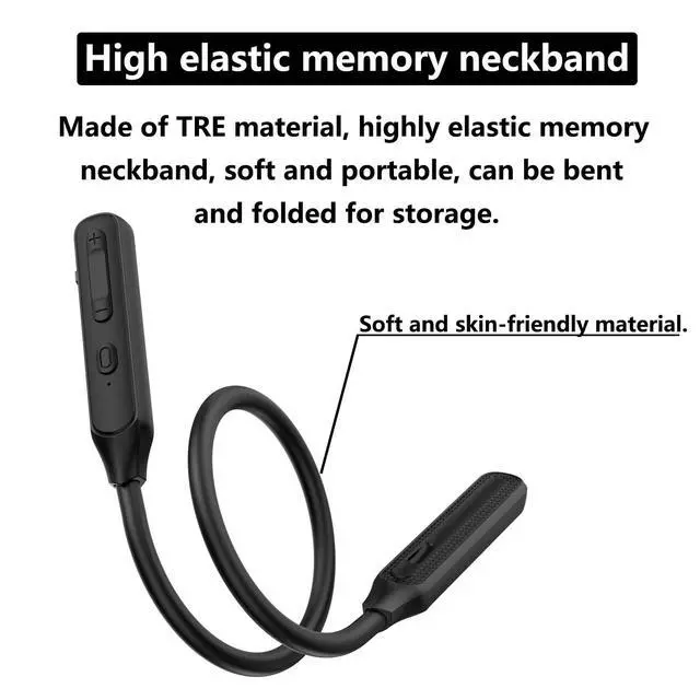 Alt view image 5 of 7 - Neck Headphones Wireless BluetoothV5.2 with Microphone Neckband Bluetooth Headphones35 Hours of Playtime in-Ear Neckband Earbuds no Power Button IPX7 Sweat-Resistant deep bass (Y8H)