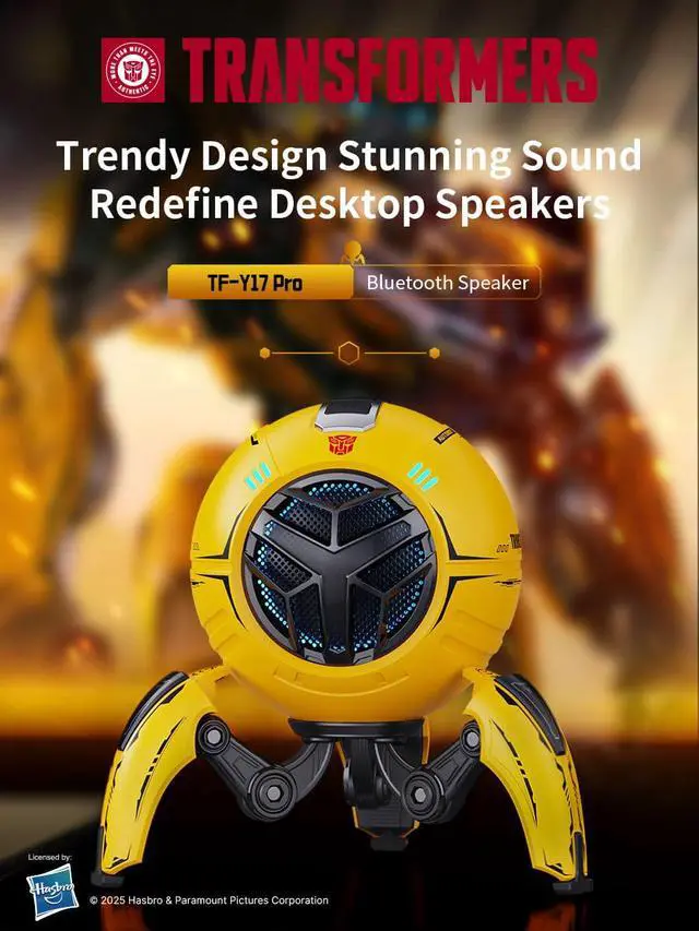 Alt view image 2 of 6 - Bluetooth Speaker, Bluetooth 5.4 Wireless Portable Speaker, Colorful RGB Lights, Stereo Sound Bass, TWS Pairing for Home/Party/Game/Work, Gift Ideas, Yellow - Bumblebee