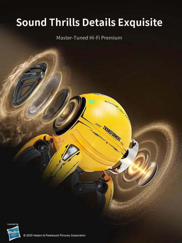 Alt view image 5 of 6 - Bluetooth Speaker, Bluetooth 5.4 Wireless Portable Speaker, Colorful RGB Lights, Stereo Sound Bass, TWS Pairing for Home/Party/Game/Work, Gift Ideas, Yellow - Bumblebee