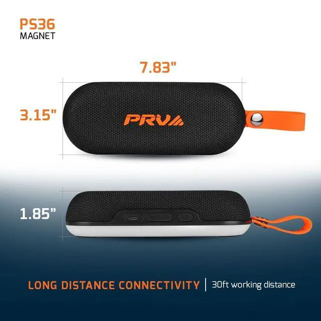 Alt view image 7 of 7 - Loud Portable Bluetooth Speaker Wireless PS36 Magnet - Magnetic Waterproof Outdoor Speaker with Lights, 36W Super Bass, TWS Pairing, 10-Hour Playtime for Camping, Travel, Beach, Golf