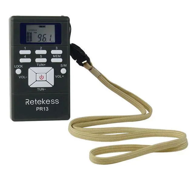 Alt view image 4 of 7 - PR13 Portable FM Receiver, Mini FM Radio(Pack of 10) | for Church, Teaching, Meeting, Correctional Center, Supports Radio Station Storage, Lock button, Built-in 24 Hour Clock
