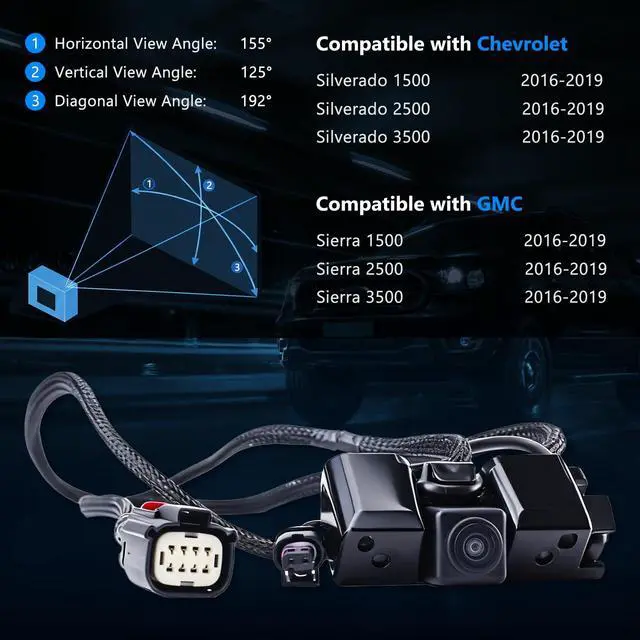 Alt view image 7 of 7 - Rear View Backup Camera for Chevy Silverado Sierra 1500 84062896 | Park Assist Reverse Camera Compatible with Chevrolet Silverado 2016-2019 for GMC Sierra 1500 2500 3500 Replace 23363727