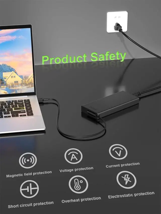 Alt view image 6 of 7 - 245W Laptop Charger Slim Tip Compatible with Lenovo Legion 5 7 5i 7i 5a 7a Legion Pro 5 (15" 16") 16AGP11 16AFR10 15IAX11 15AGP11 15AHP11 Gaming Laptop Power Supply Adapter