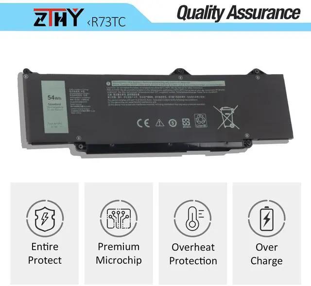 Alt view image 5 of 7 - 54Wh R73TC DR02P Battery for Dell Latitude 5340 5350 5440 5450 5540 5550 | Latitude 3340 3440 3450 3540 3550 7455 Latitude 5340 5350 2-in-1 Precision 3480 3580 3490 3590 803W6 GRWKG JTG7N 11.4V 3-Cell