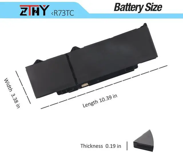 Alt view image 7 of 7 - 54Wh R73TC DR02P Battery for Dell Latitude 5340 5350 5440 5450 5540 5550 | Latitude 3340 3440 3450 3540 3550 7455 Latitude 5340 5350 2-in-1 Precision 3480 3580 3490 3590 803W6 GRWKG JTG7N 11.4V 3-Cell