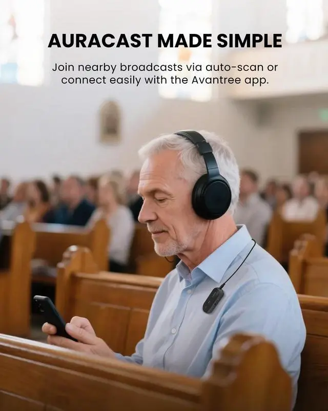 Alt view image 3 of 7 - AuraGo - Auracast and LE Audio Receiver for Headphones | Bluetooth 5.4 receiver with Qualcomm chipset, LC3, and aptX Adaptive for listening to compatible Auracast broadcasts