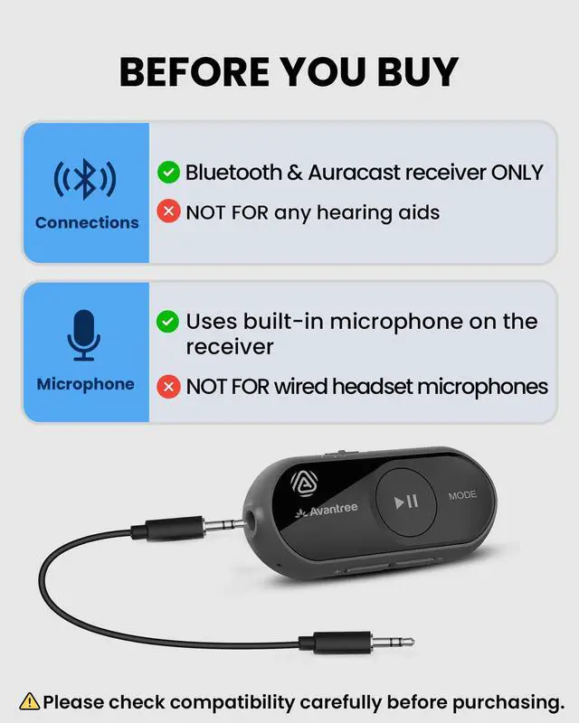 Alt view image 4 of 7 - AuraGo - Auracast and LE Audio Receiver for Headphones | Bluetooth 5.4 receiver with Qualcomm chipset, LC3, and aptX Adaptive for listening to compatible Auracast broadcasts