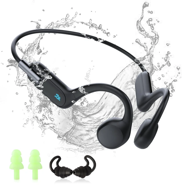 Main image of Swimming Headphones, Waterproof, 32GB MP3, Bone Conduction Waterproof headphones for swimming, 32GB MP3 for underwater listening, bone conduction open-ear, Bluetooth 6.0 on land