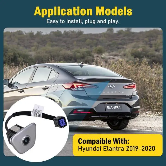Alt view image 3 of 6 - Rear View Backup Camera Reverse Parking Assist Camera Compatible with Hyundai Elantra 2019 2020, Repalces # 99240-F2000, 99240F2000, 99240 F2000