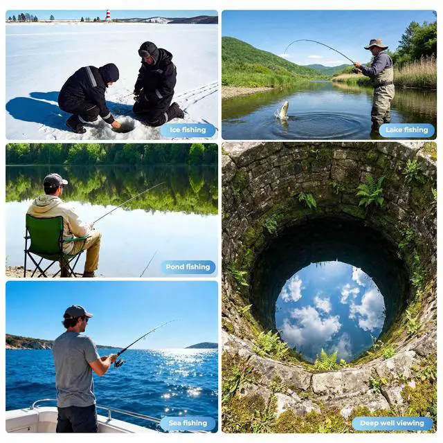 Alt view image 7 of 7 - Fishing Camera, 220° Ultra-Wide HD Underwater Fishing Camera with 4.3" LCD & IR Night Vision, 5000mAh Rechargeable Battery 100ft Cable for Ice Lake Boat Kayak Fishing