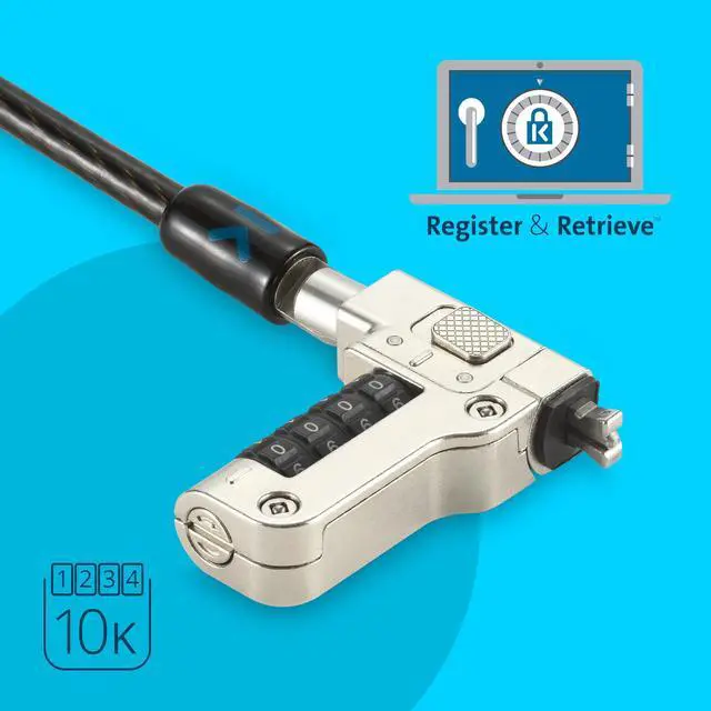 Alt view image 6 of 7 - Slim N17 2.0 Combination Laptop Lock for Wedge-Shaped Slot Dell Laptops (K65094WW)