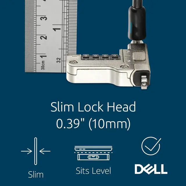 Alt view image 3 of 7 - Slim N17 2.0 Combination Laptop Lock for Wedge-Shaped Slot Dell Laptops (K65094WW)
