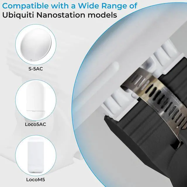 Alt view image 2 of 6 - Wall Mount Bracket Kit for Ubiquiti Nanostation Black | Fits for NS-5AC, LO-5AC, NSM5, LocoM5, NSM2, LocoM2 & LTU Lite, Carbon fiber black style