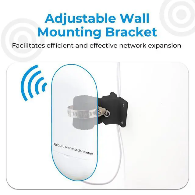 Alt view image 3 of 6 - Wall Mount Bracket Kit for Ubiquiti Nanostation Black | Fits for NS-5AC, LO-5AC, NSM5, LocoM5, NSM2, LocoM2 & LTU Lite, Carbon fiber black style