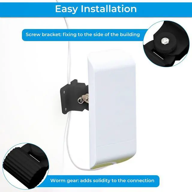 Alt view image 5 of 6 - Wall Mount Bracket Kit for Ubiquiti Nanostation Black | Fits for NS-5AC, LO-5AC, NSM5, LocoM5, NSM2, LocoM2 & LTU Lite, Carbon fiber black style
