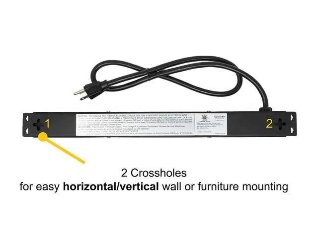 Alt view image 5 of 7 - 5-Pack OT16063 Heavy Duty Metal Surge Protector Power Strip with Mounting Parts 6 White Outlets 3 Feet Power Cord
