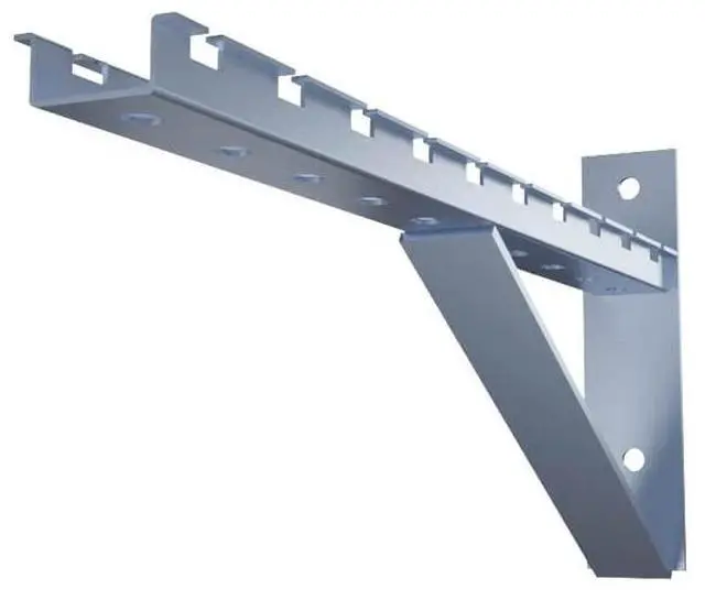 Main image of Electro Zinc Plated Wire Mesh Cable Tray Bracket, Silver Steel, Triangle, Wall Mount, 450mm, 2 Pack