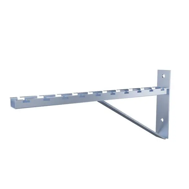 Alt view image 2 of 5 - Electro Zinc Plated Wire Mesh Cable Tray Bracket, Silver Steel, Triangle, Wall Mount, 450mm, 2 Pack