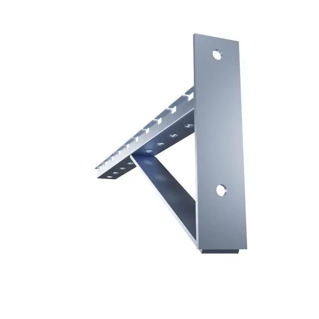 Alt view image 4 of 5 - Electro Zinc Plated Wire Mesh Cable Tray Bracket, Silver Steel, Triangle, Wall Mount, 450mm, 2 Pack