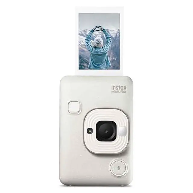 Alt view image 3 of 7 - Instax Mini LiPlay Hybrid Instant Camera with 20 Instant Films and Photo Album. Plus Stickers. Bonus Quality Photo Microfiber Cloth (Misty White)