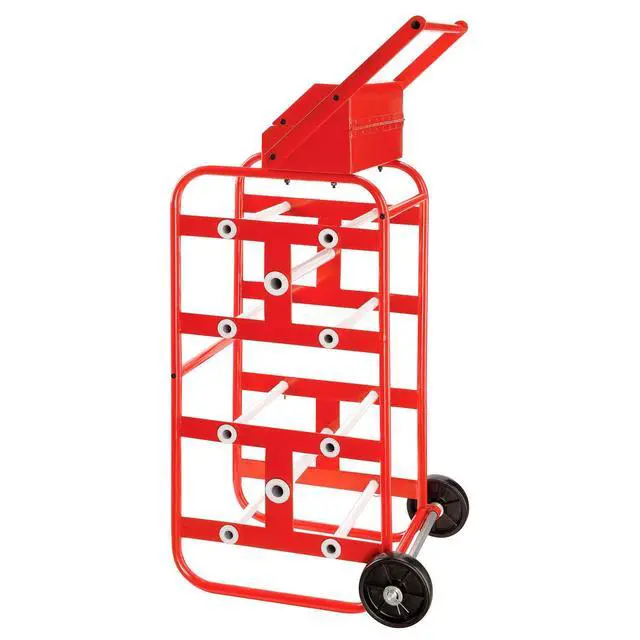 Alt view image 4 of 7 - Wire Reel Caddy, 14"W x 16"D x 31"H, Orange