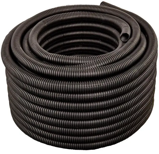Main image of 1.5" x 100 ft. ® Flexible Corrugated Black LDPE Split Tubing Wire Loom