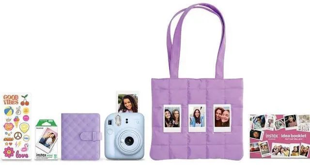 Alt view image 2 of 4 - instax mini 12 Instant Film Camera Holiday Bundle (Pastel Blue) with 2 x Instax Mini Instant Film - Foil Pack and Microfiber Cloth