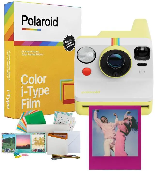 Main image of Now Generation 3 Analog Instant Camera Bundle (Yellow) | Two-Lens Autofocus System, Tripod Mount, Film Kit, (3 items)