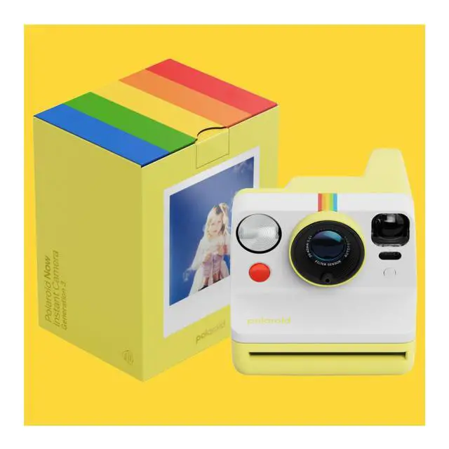 Alt view image 6 of 7 - Now Generation 3 Analog Instant Camera Bundle (Yellow) | Two-Lens Autofocus System, Tripod Mount, Film Kit, (3 items)