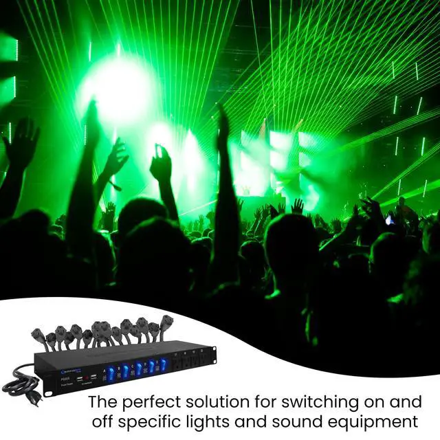 Alt view image 7 of 7 - Power Strip Surge Protector, 19-Inch Rack Mount, 20 Outlets | 16 Rear 120V 3-Prong Sockets, 4 Front AC Outlets, 3 USB Ports, 5V Charging, Ideal for Home, Office & Server Rack