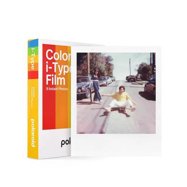 Alt view image 7 of 7 - Flip Instant Camera Bundle (White) | Sonar Autofocus, Color B&W Film for i-Type, Retro Design, (4 items)