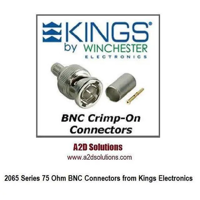 Alt view image 2 of 2 - BAG-50 Kings 2065-2-9 75 Ohm BNC Connector - Belden 1505A 1506A & Gepco VPM2000