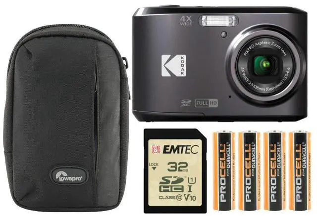 Main image of Kodak FZ45 Friendly Zoom Digital Camera Bundle | Memory Card, Alkaline Batteries, Case, (4 items)